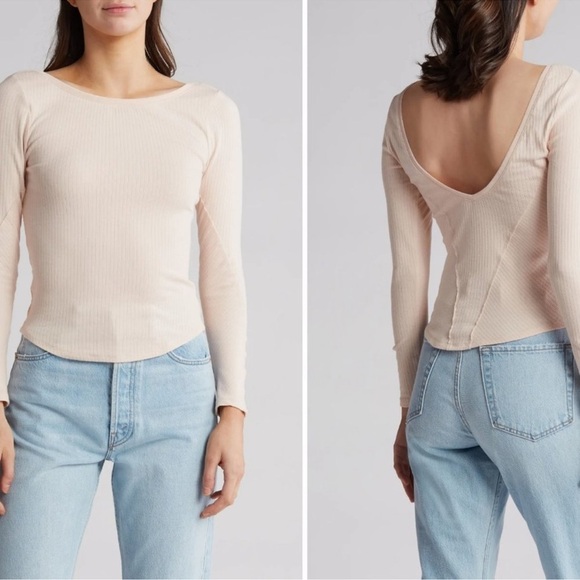 Free People - Long Run Layering Long Sleeve Top, Rose, Size S NWOT - Picture 1 of 3